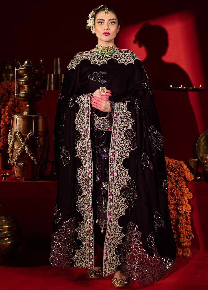 Maya By Nureh Embroidered Velvet Suit Unstitched 3 Piece NU24MV NW-91 - Luxury Collection