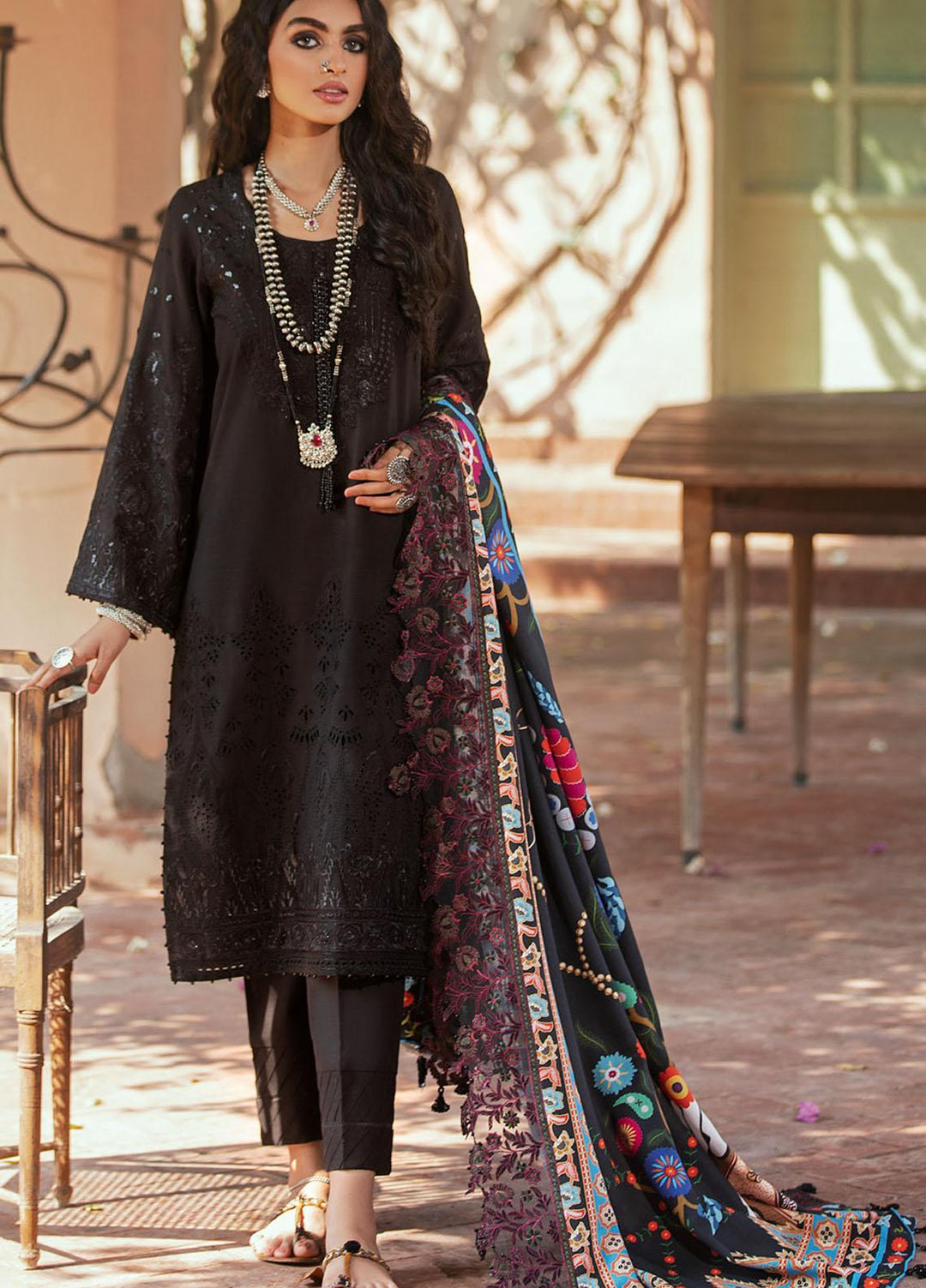 Maya by Nureh Embriodered Slub Khaddar Suits Unstitched 3 Piece NU21MK NW-35 SUREELI - Winter Collection