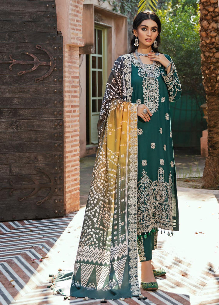 Maya by Nureh Embriodered Slub Khaddar Suits Unstitched 3 Piece NU21MK NW-40 MOKOSH - Winter Collection