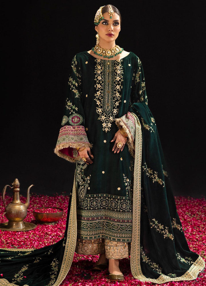 Maya By Nureh Embroidered Velvet Suits Unstitched 3 Piece NU23MV NS-99 - Luxury Collection