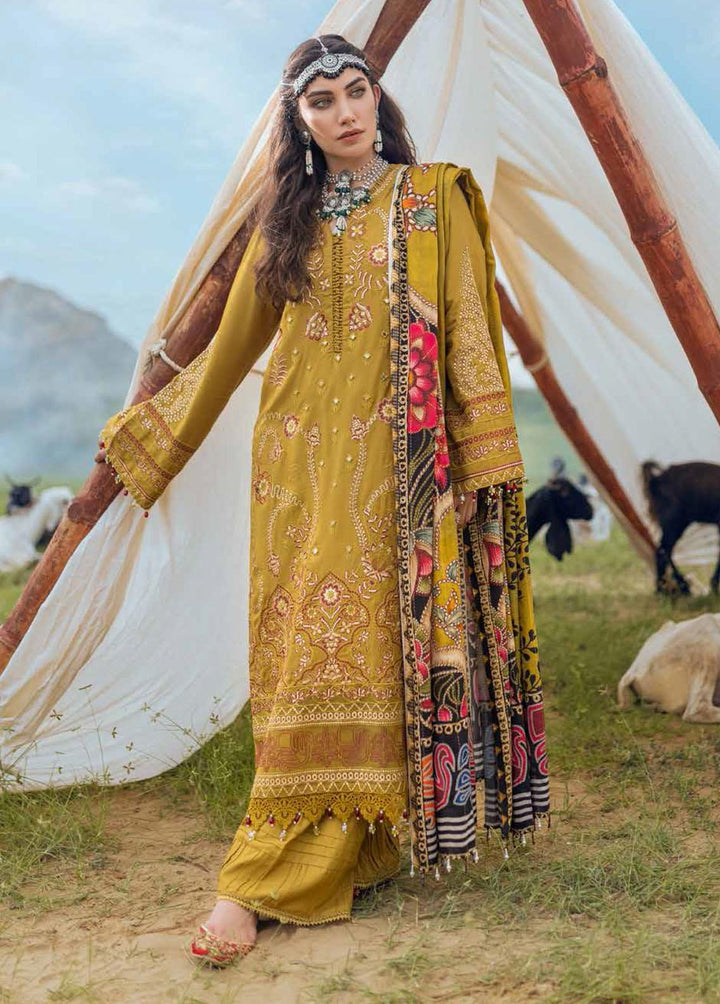 Maya Heerni By Nureh Embroidered Linen Suits Unstitched 3 Piece NU22MH NW-58 - Winter Collection