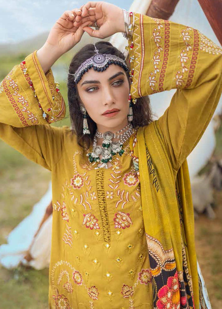 Maya Heerni By Nureh Embroidered Linen Suits Unstitched 3 Piece NU22MH NW-58 - Winter Collection