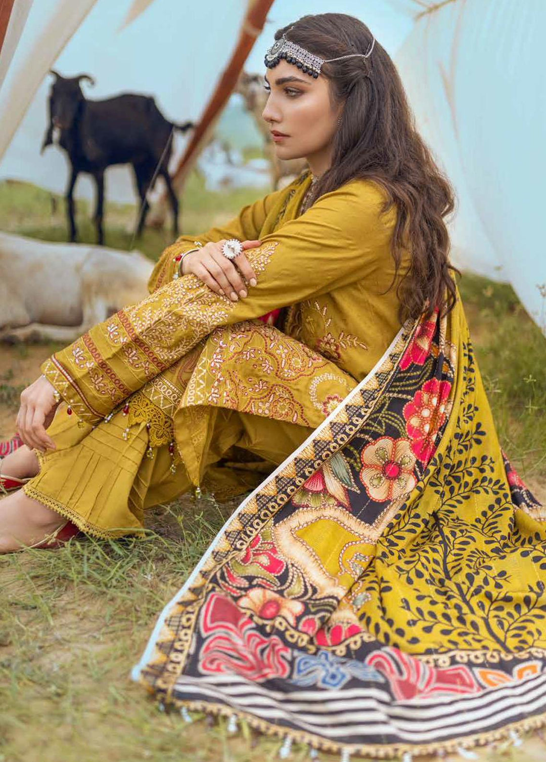Maya Heerni By Nureh Embroidered Linen Suits Unstitched 3 Piece NU22MH NW-58 - Winter Collection