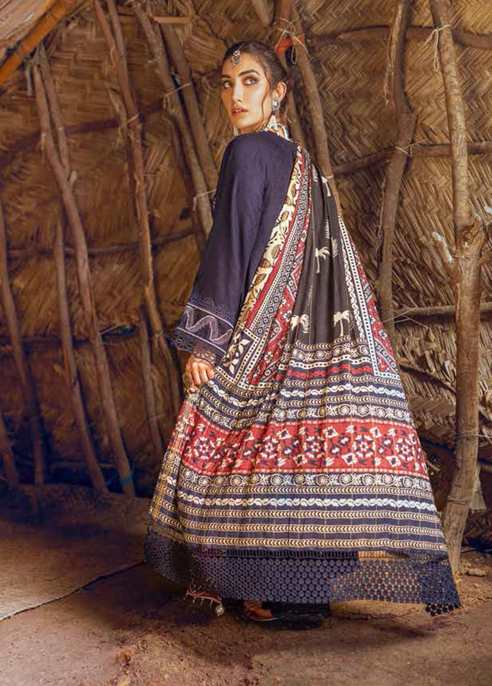 Maya Heerni By Nureh Embroidered Linen Suits Unstitched 3 Piece NU22MH NW-59 - Winter Collection