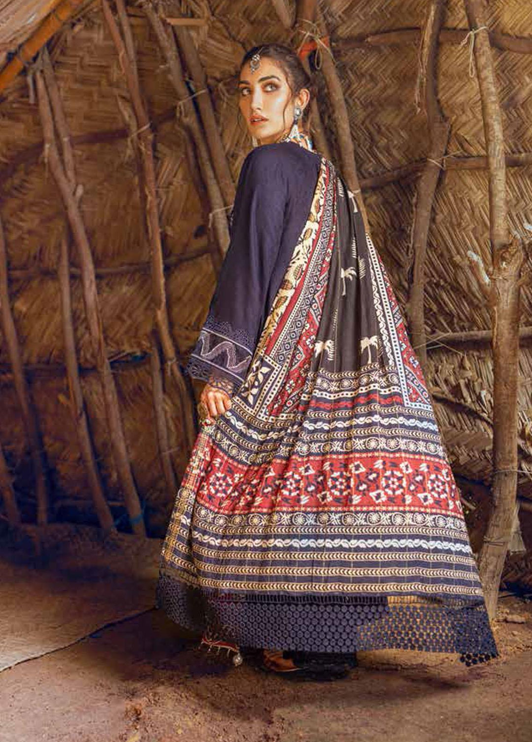 Maya Heerni By Nureh Embroidered Linen Suits Unstitched 3 Piece NU22MH NW-59 - Winter Collection