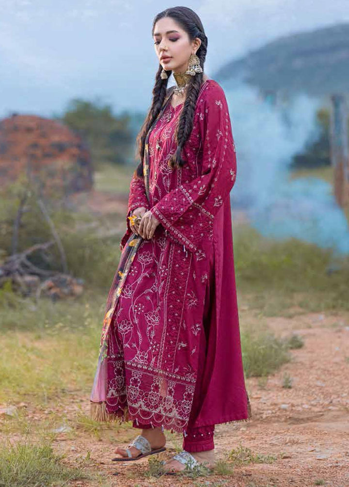 Maya Heerni By Nureh Embroidered Linen Suits Unstitched 3 Piece NU22MH NW-60 - Winter Collection