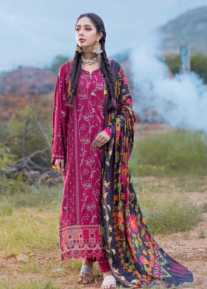 Maya Heerni By Nureh Embroidered Linen Suits Unstitched 3 Piece NU22MH NW-60 - Winter Collection