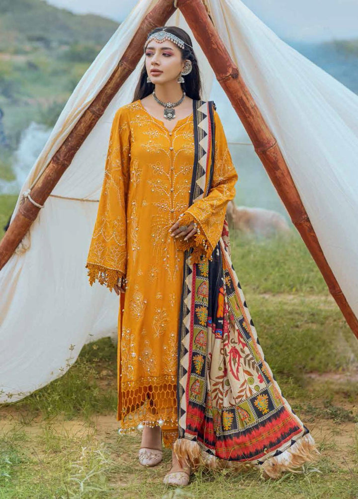 Maya Heerni By Nureh Embroidered Linen Suits Unstitched 3 Piece NU22MH NW-63 - Winter Collection