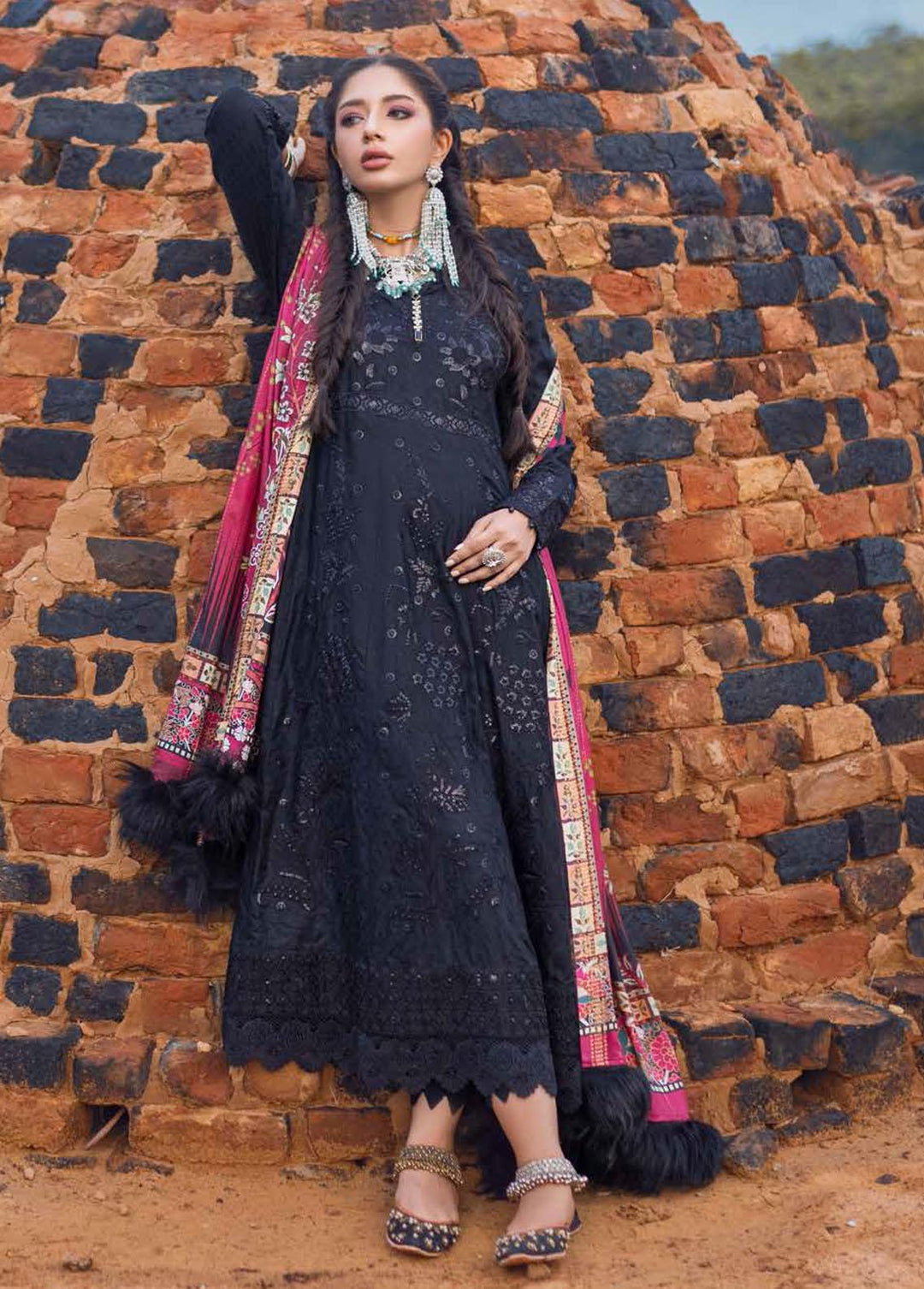 Maya Heerni By Nureh Embroidered Linen Suits Unstitched 3 Piece NU22MH NW-65 - Winter Collection