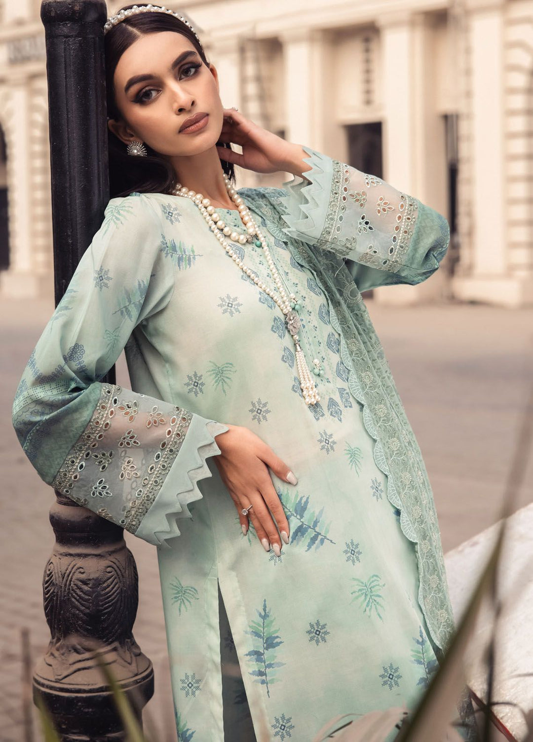 Maya Swiss by Nureh Embroidered Swiss Lawn Suits Unstitched 3 Piece NU24MS NS-118 - Summer Collection