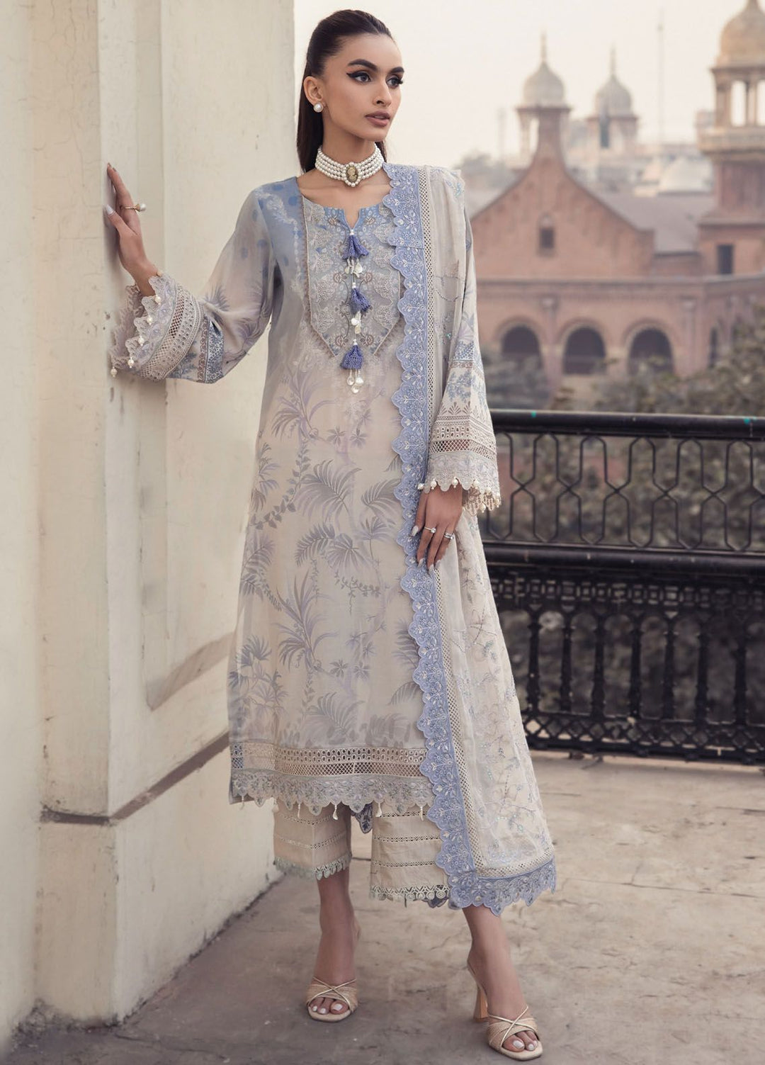 Maya Swiss by Nureh Embroidered Swiss Lawn Suits Unstitched 3 Piece NU24MS NS-122 - Summer Collection