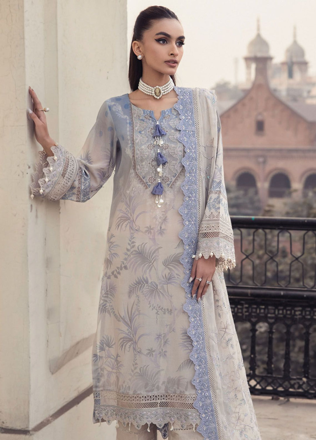 Maya Swiss by Nureh Embroidered Swiss Lawn Suits Unstitched 3 Piece NU24MS NS-122 - Summer Collection