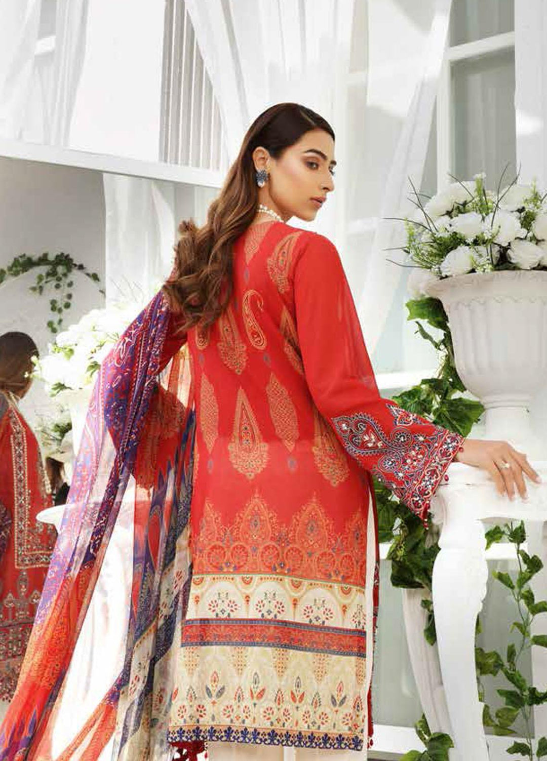 Maya by Nureh Embroidered Lawn Unstitched 3 Piece Suit NU21M 09 Byzantine - Summer Collection