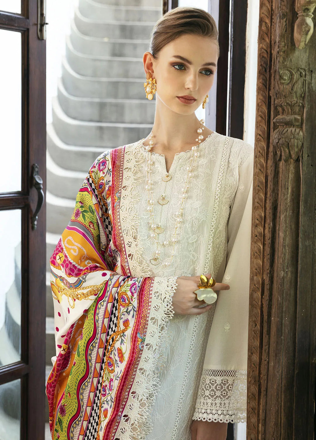 Mayal By Kanwal Malik Embroidered Lawn Suit Unstitched 3 Piece KM24L Cerise - Summer Collection