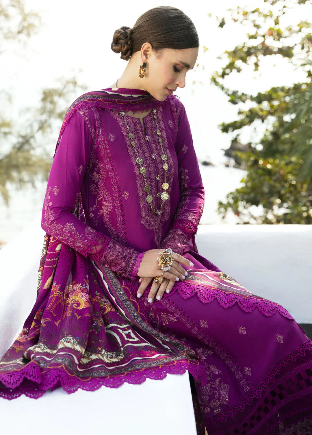 Mayal By Kanwal Malik Embroidered Lawn Suit Unstitched 3 Piece KM24L Samar - Summer Collection