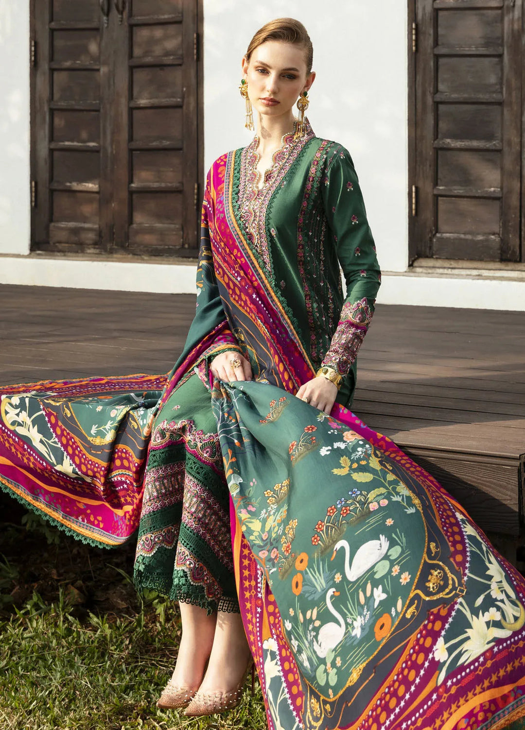 Mayal By Kanwal Malik Embroidered Lawn Suit Unstitched 3 Piece KM24L Zoha - Summer Collection