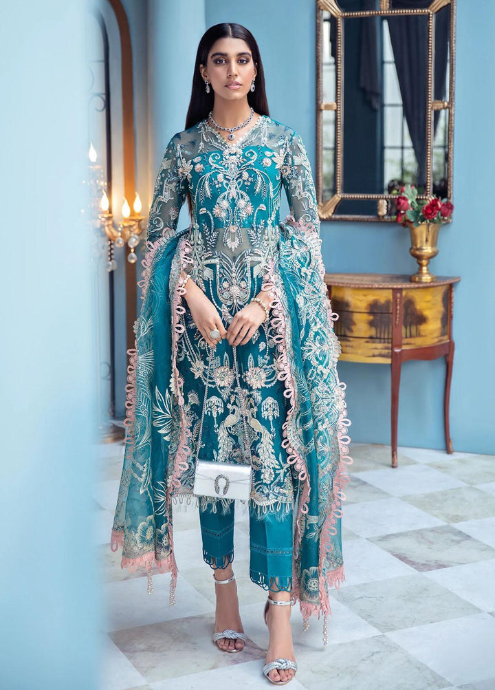 Mayal By Suveez Embroidered Net Suits Unstitched 3 Piece SZ22M LP-02 Zarminay - Luxury Collection