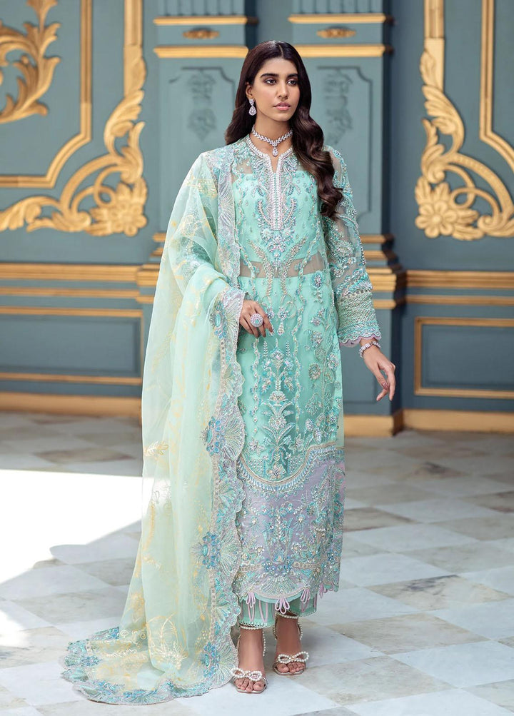 Mayal By Suveez Embroidered Net Suits Unstitched 3 Piece SZ22M LP-03 Shehab - Luxury Collection