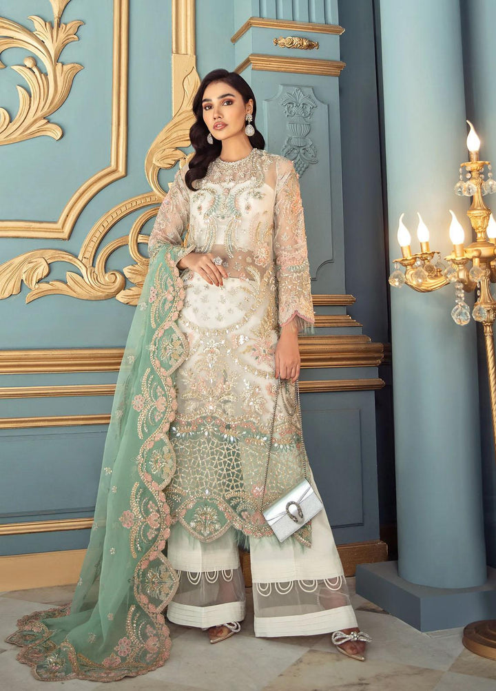 Mayal By Suveez Embroidered Organza Suits Unstitched 3 Piece SZ22M LP-08 Mah-e-Noor - Luxury Collection