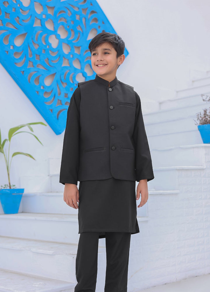 Mazham Plain Boys Kurta Trouser N Waistcoat - BKTWSW-K