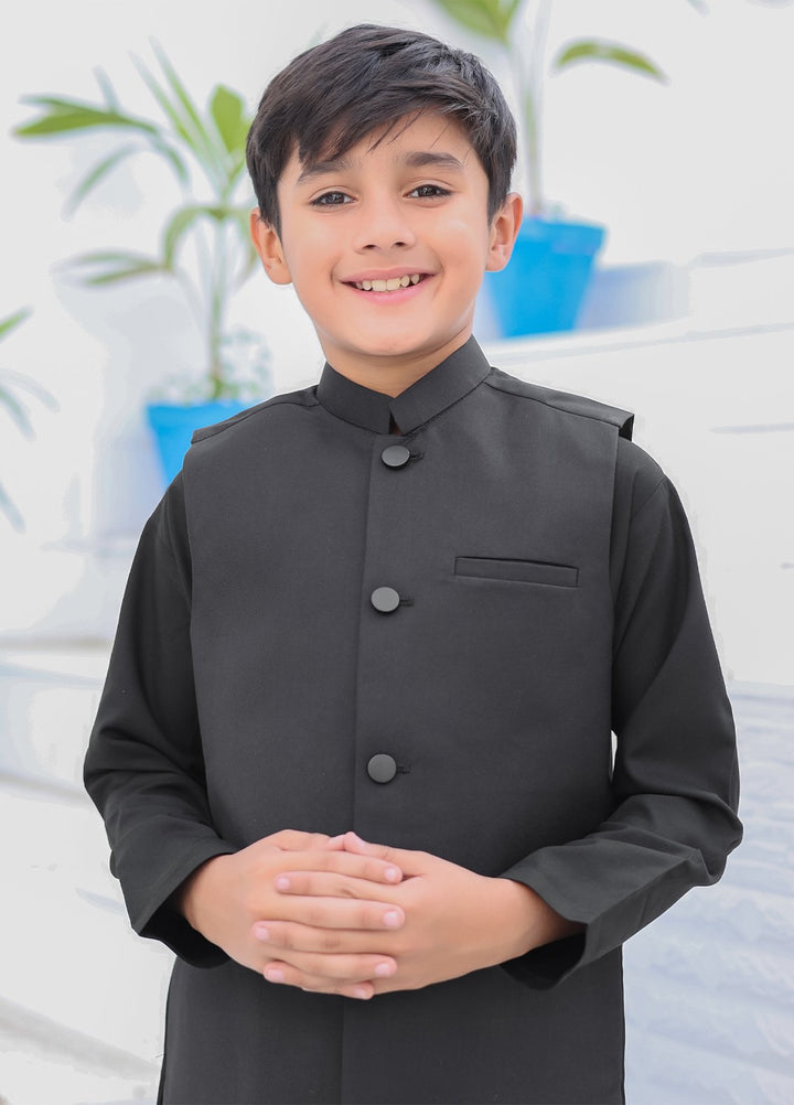 Mazham Plain Boys Kurta Trouser N Waistcoat - BKTWSW-K