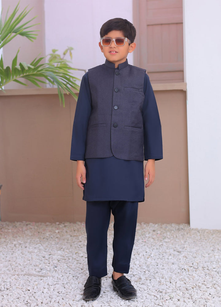 Mazham Plain Boys Kurta Trouser N Waistcoat - GKTWSW-K