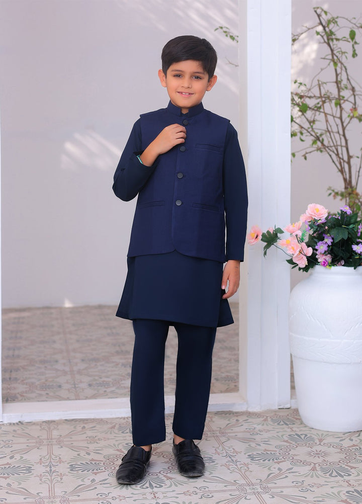Mazham Plain Boys Kurta Trouser N Waistcoat - NBKTWSW-K