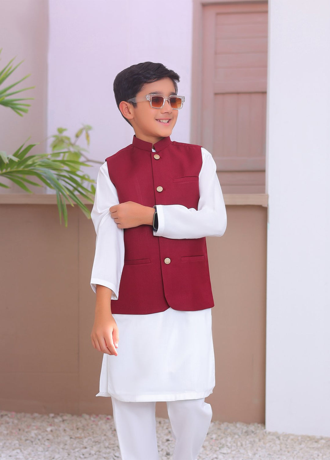 Mazham Plain Boys Kurta Trouser N Waistcoat - OWKTWMSW-K
