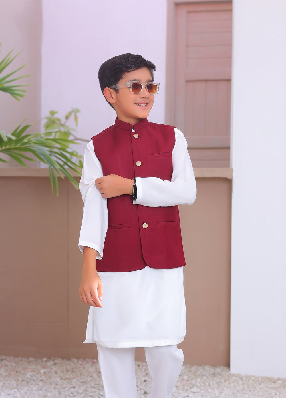 Mazham Plain Boys Kurta Trouser N Waistcoat - OWKTWMSW-K