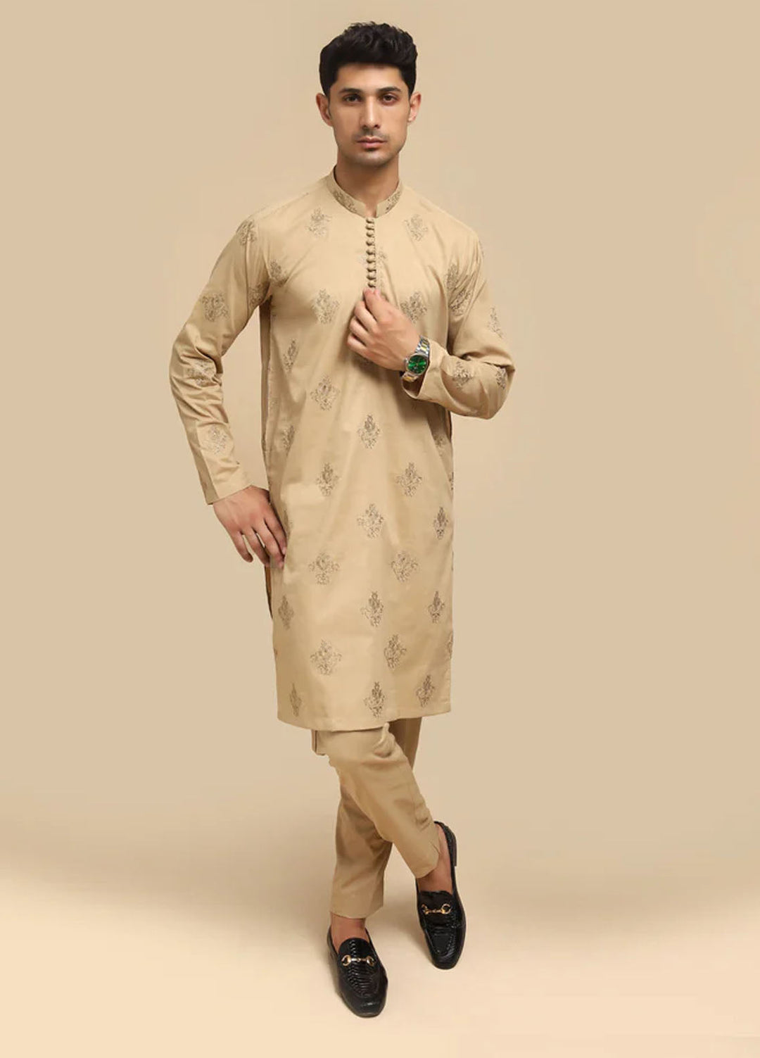 Mazham Pret Embroidered Cotton Kurta Pajama ISCEKT-MED1111