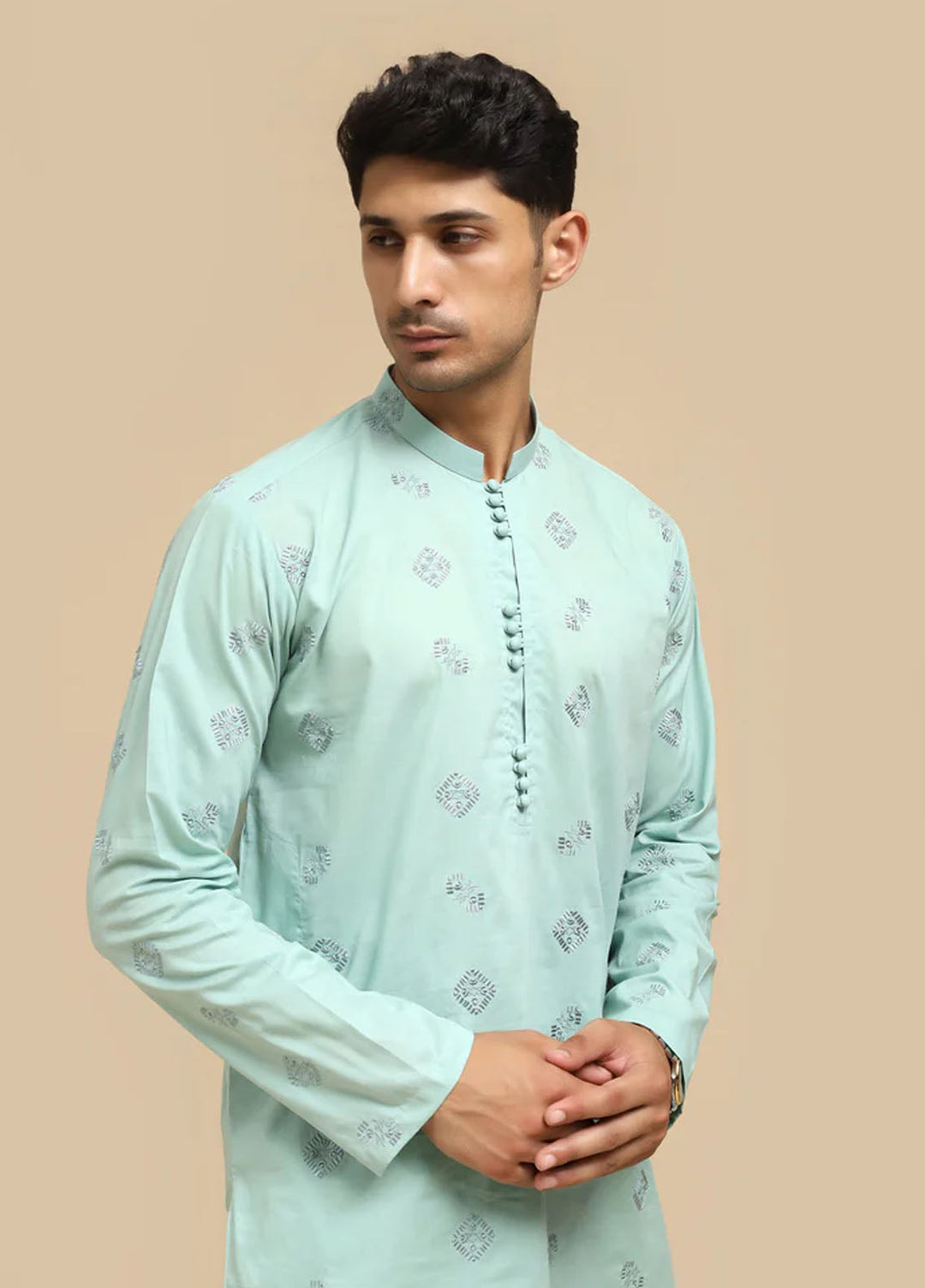 Mazham Pret Embroidered Cotton Kurta Pajama SSCEKT-MED2222