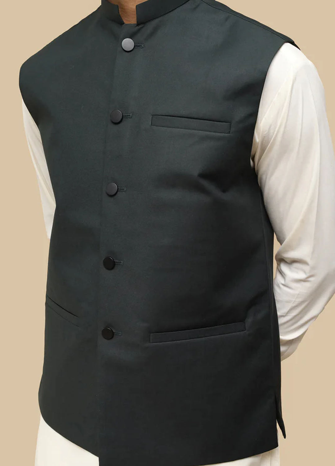 Mazham Pret Plain Blended 3 Piece Suit BKTWAGSW