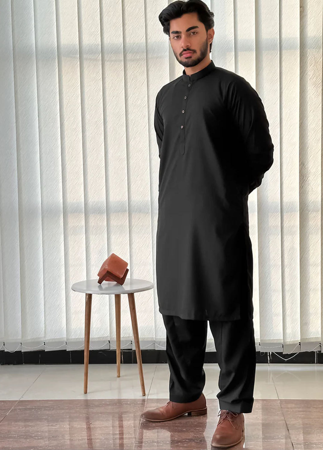 Mazham Pret Plain Blended Kurta-Shalwar BBKS-S-M