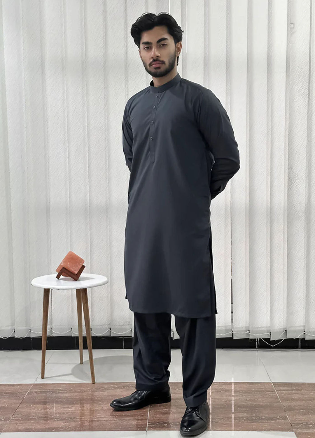 Mazham Pret Plain Blended Kurta-Shalwar GBKS-S-M