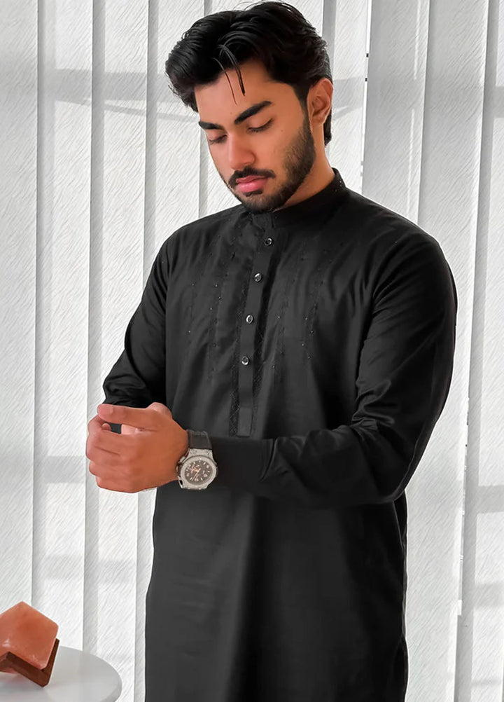 Mazham Pret Plain Cotton Kurta-Pajama BMT4-S