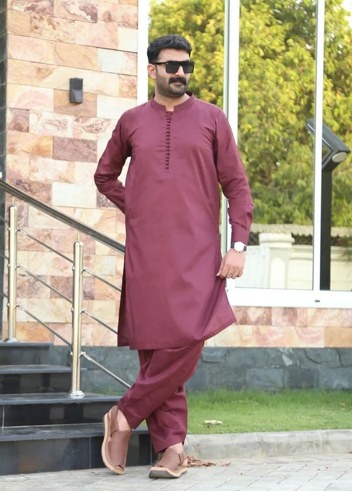 Mazham Pret Plain Cotton Kurta-Shalwar MLCSK-S