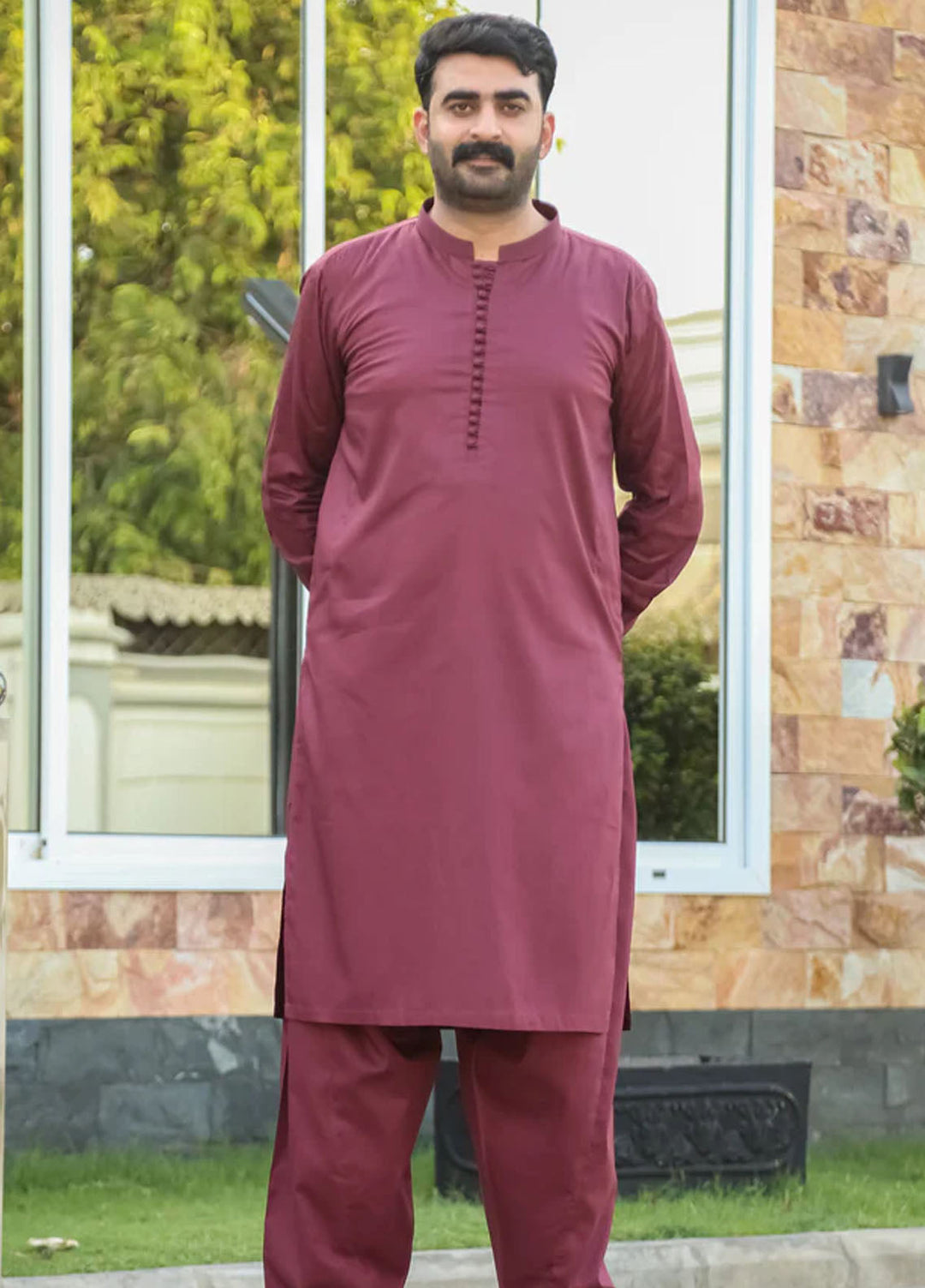 Mazham Pret Plain Cotton Kurta-Shalwar MLCSK-S