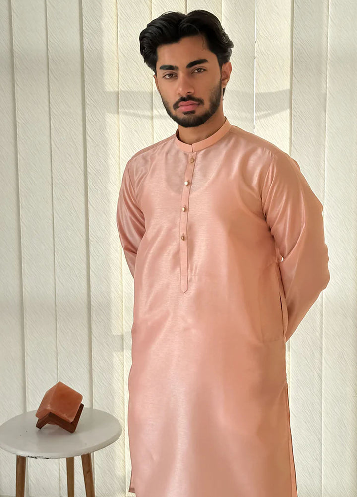 Mazham Pret Plain Raw Silk Kurta-Pajama PPKT-S-M