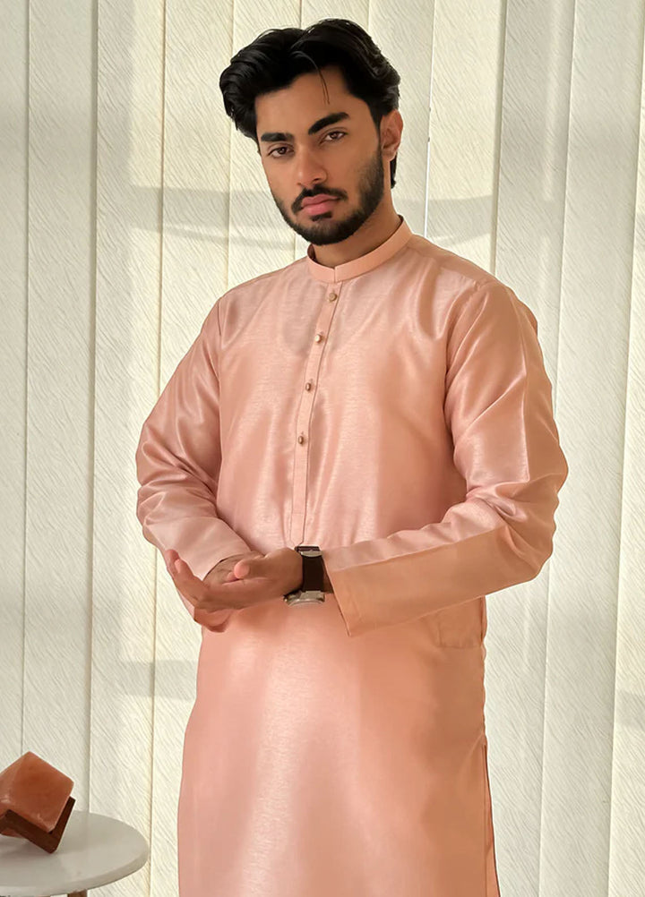 Mazham Pret Plain Raw Silk Kurta-Pajama PPKT-S-M