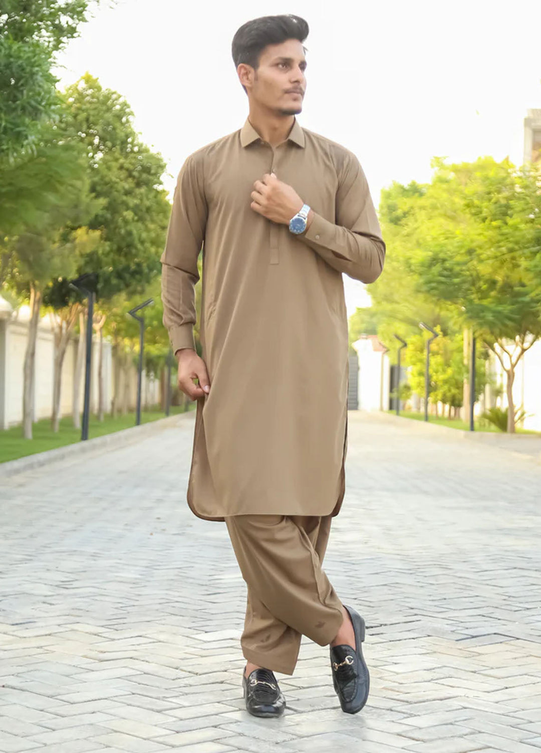 Mazham Pret Plain Wash and Wear Kurta-Shalwar KFCSK-S