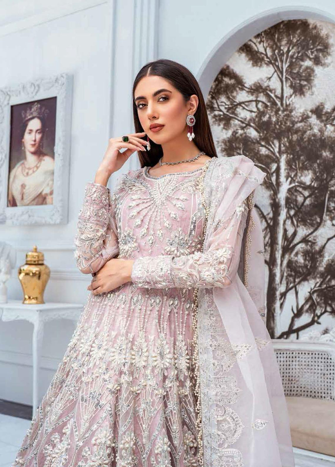 Floraison By Maryum N Maria Embroidered  Suits Unstitched 3 Piece MNM22F MBM-0032 Slushy - Bridal Collection
