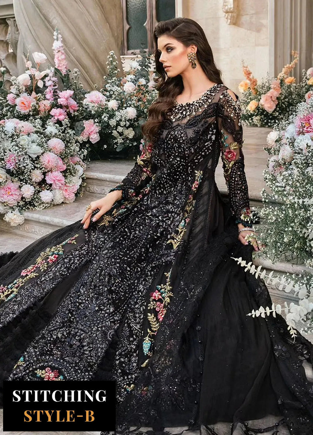Mbroidered By Maria B Embroidered Suit Unstitched 3 Piece MB24M D-02 - Luxury Collection