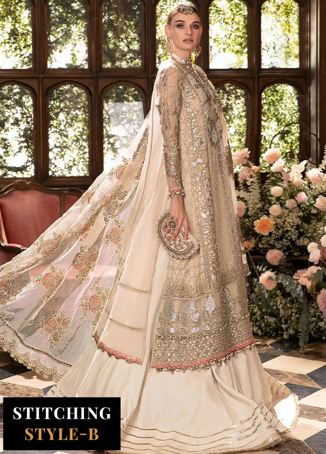 Mbroidered By Maria B Embroidered Suit Unstitched 3 Piece MB24M D-05 - Luxury Collection