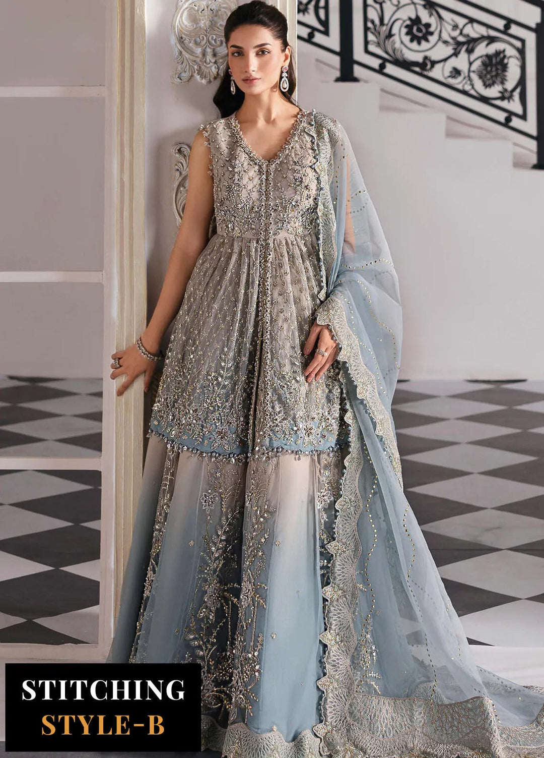 Mbroidered by Maria B Embroidered Suits Unstitched 3 Piece MB25MF D-02 - Formals Collection