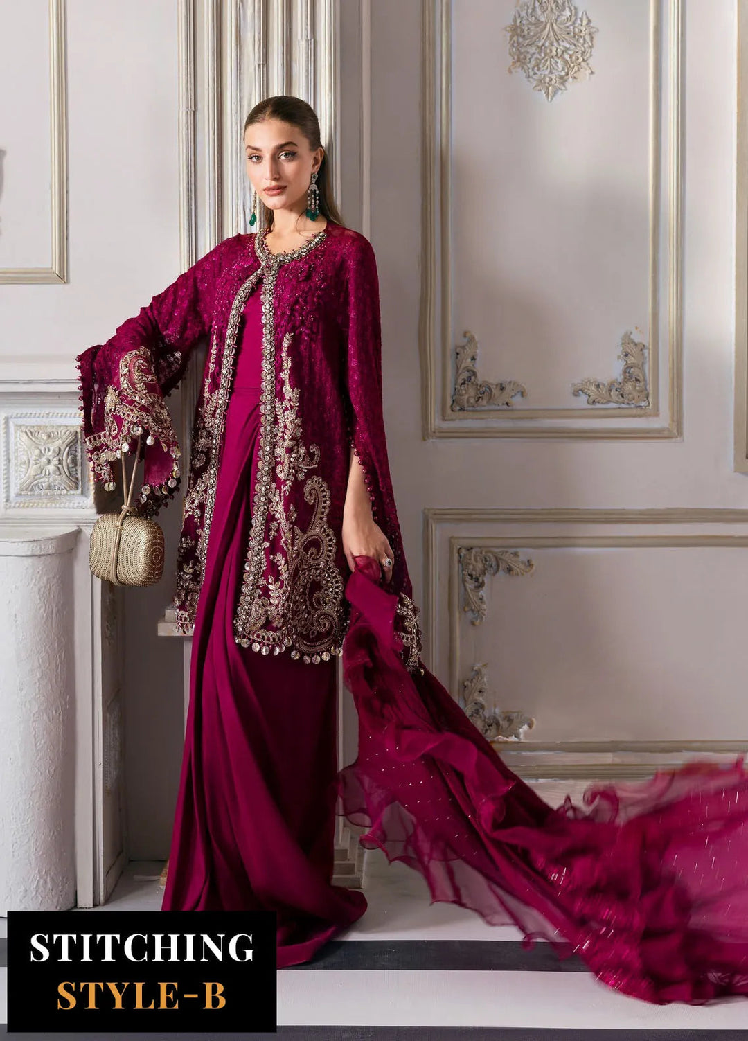 Mbroidered by Maria B Embroidered Suits Unstitched 3 Piece MB25MF D-03 - Formals Collection
