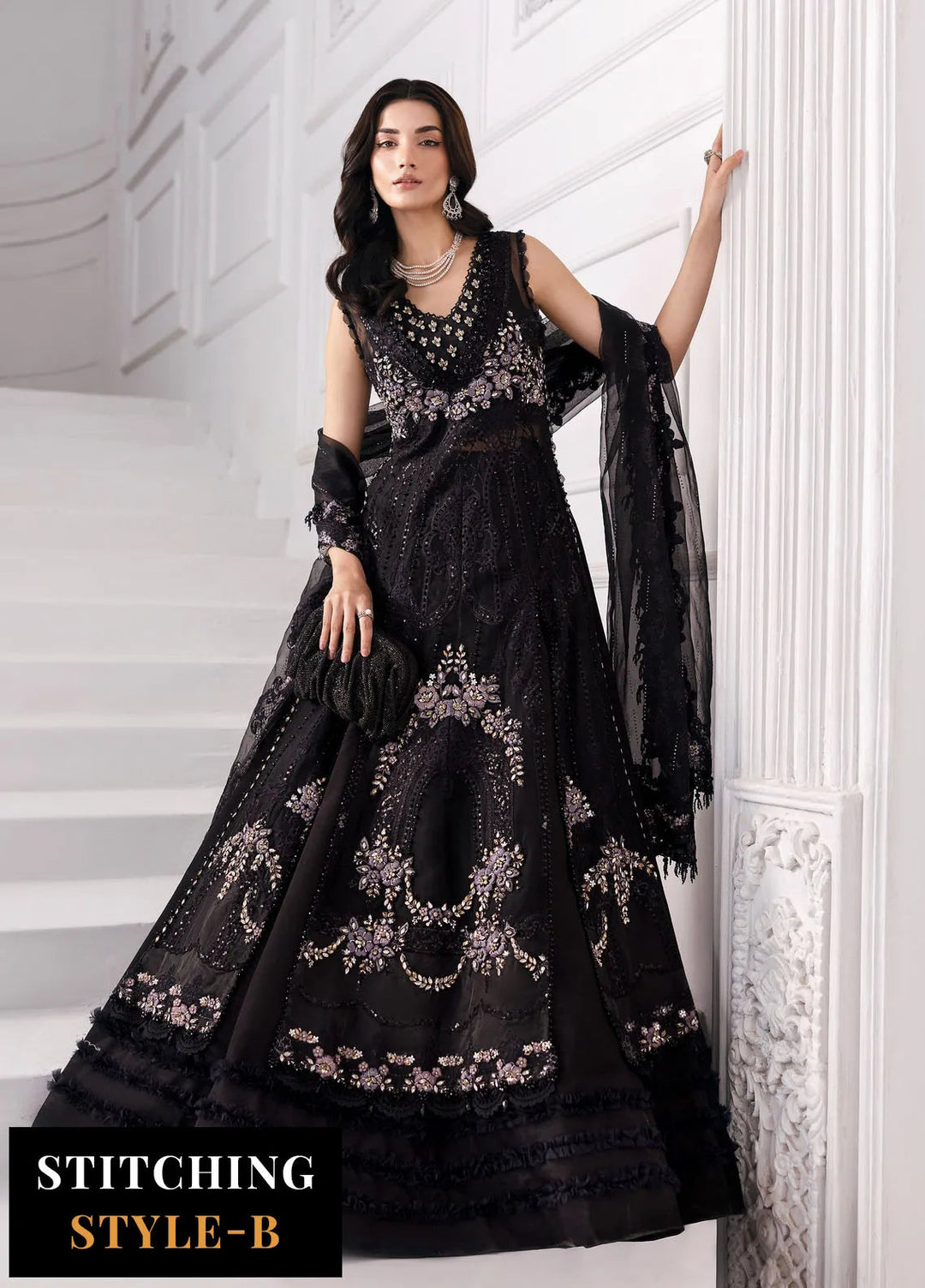 Mbroidered by Maria B Embroidered Suits Unstitched 3 Piece MB25MF D-04 - Formals Collection