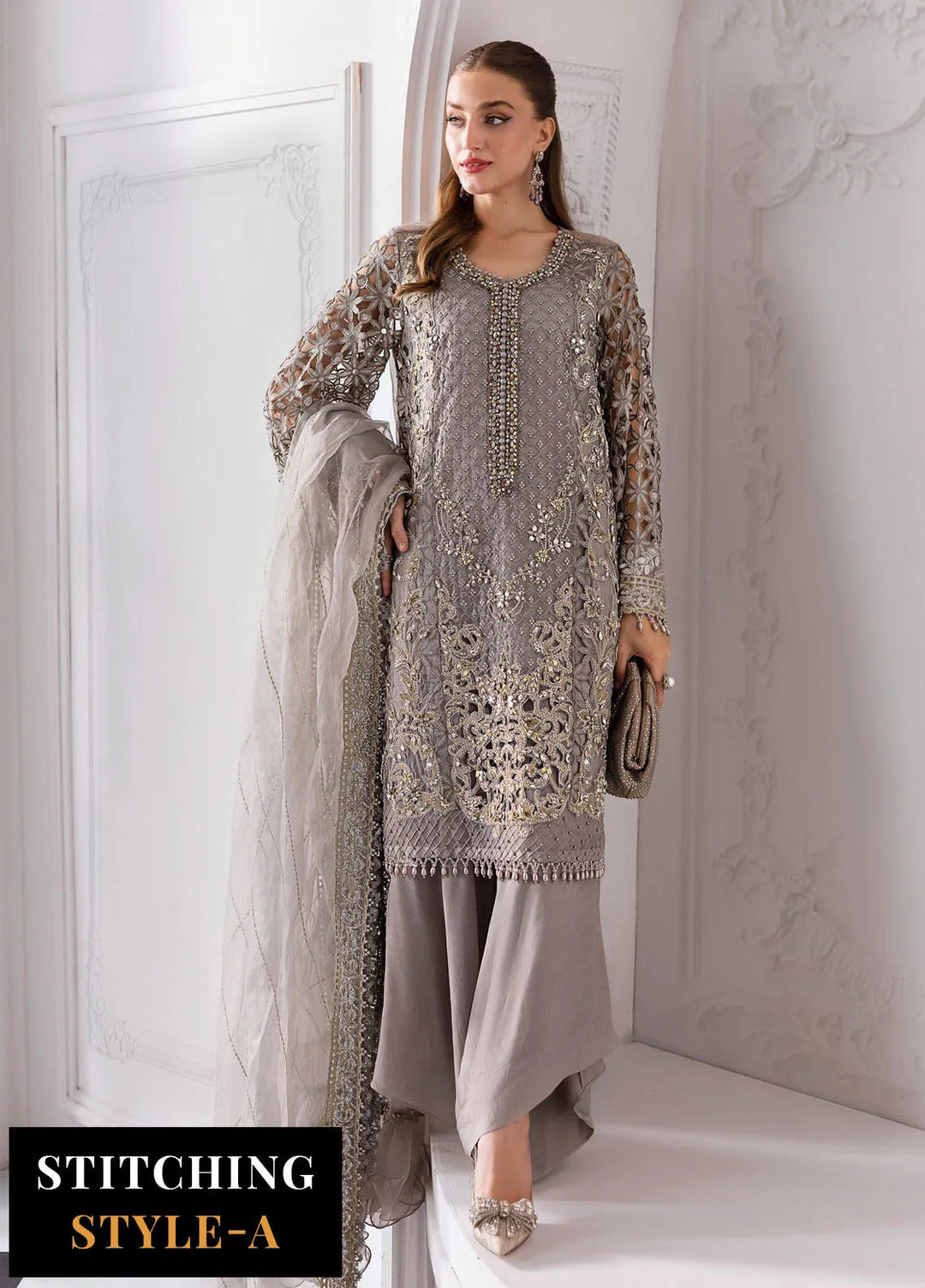 Mbroidered by Maria B Embroidered Suits Unstitched 3 Piece MB25MF D-06 - Formals Collection