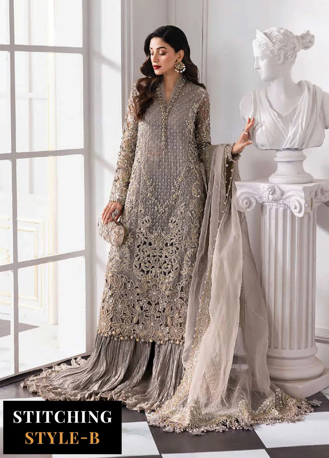 Mbroidered by Maria B Embroidered Suits Unstitched 3 Piece MB25MF D-06 - Formals Collection