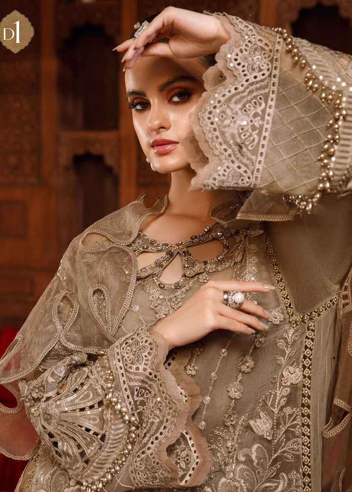 Mbroidered by Maria B Embroidered Organza Suits Unstitched 4 Piece MB22WD D1 - Wedding Collection