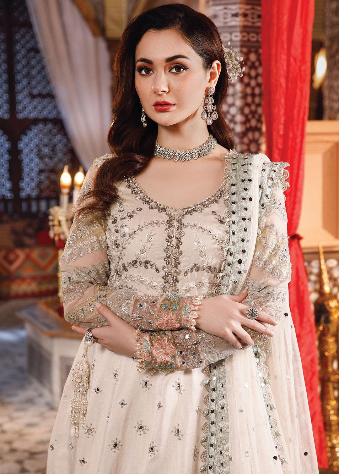Mbroidered by Maria B Embroidered Raw Silk Suits Unstitched 3 Piece MB22WD D2 - Wedding Collection